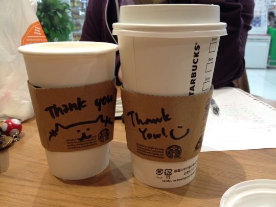 They drew on the cups :)
