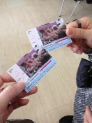 Our tickets, they must be right if they have monkeys on!