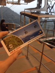 Our ticket down the mountain